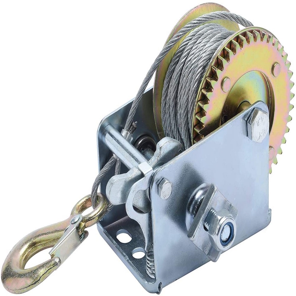 1BJY-HW-08S 2000lbs Hand Crank Winch with Hook and 10m 32ft Steel Cable ...