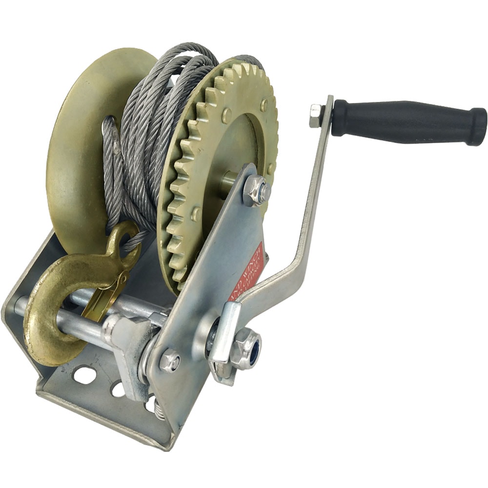 1BJY-HW-10S 3000lbs Hand Crank Winch with Hook and 10m 32ft Steel Cable ...